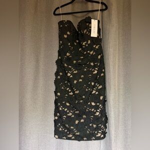 Helsi Lina Column Elegant Black Lace Strapless Dress